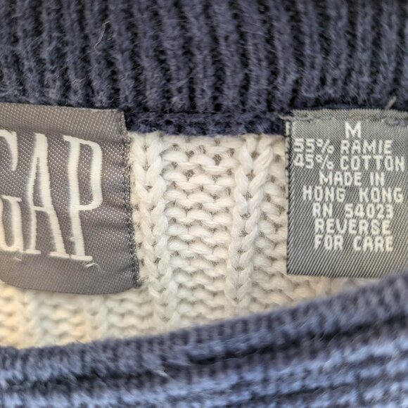 ⚓ GAP Nautical Knit Sweater – M White, Navy & Red - Picture 3 of 8